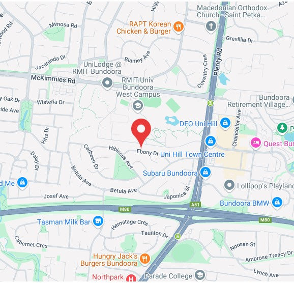 Map with location of the Bundoora Campus - RMIT Store