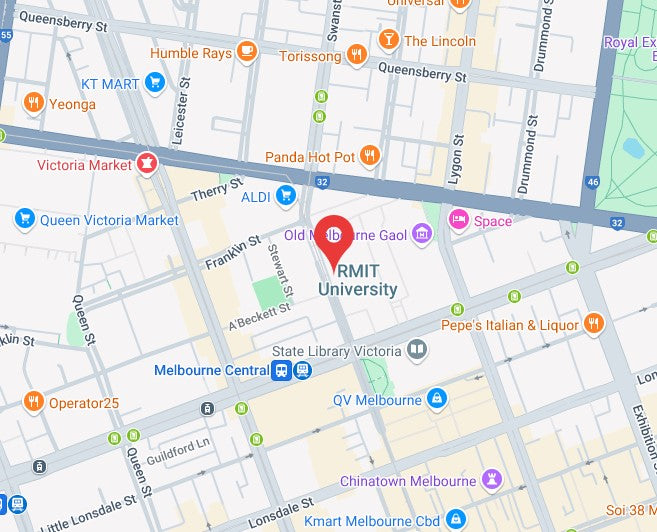 Map with location of the City Campus - RMIT Store