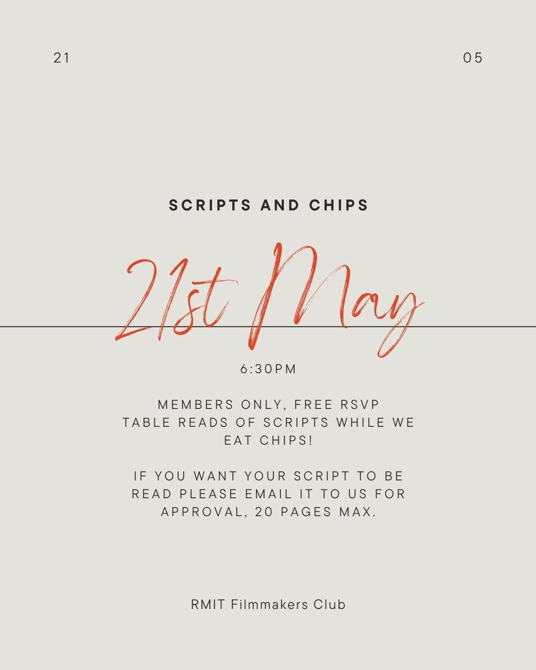 Scripts & Chips: Table Read Night