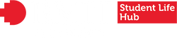 RMIT Student Life Hub logo featuring a red and white graphic on a solid white background.